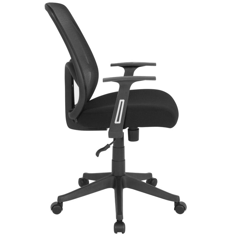 High Back Black Mesh Office Chair with Arms - Sit Healthier
