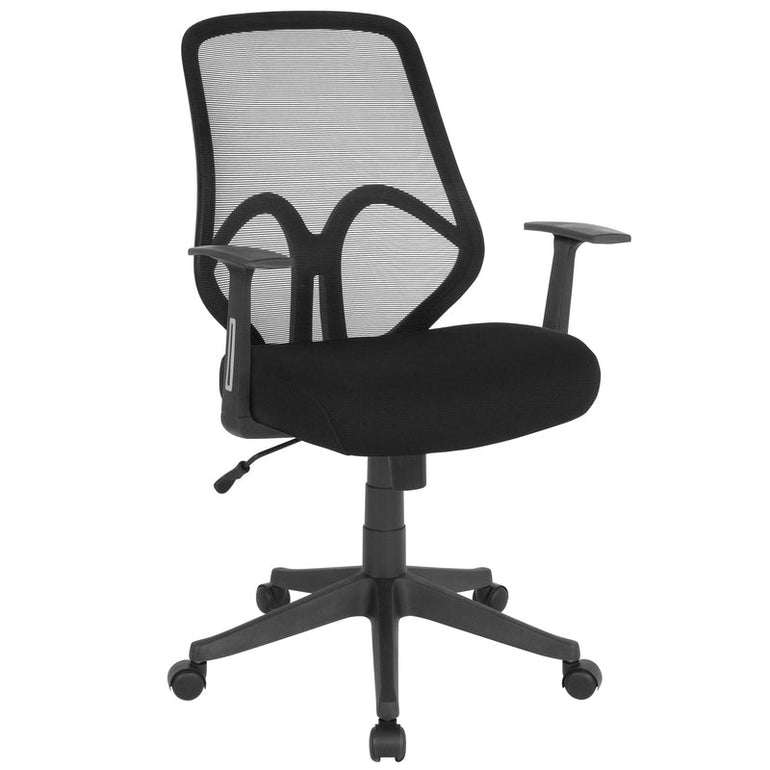 High Back Black Mesh Office Chair with Arms - Sit Healthier