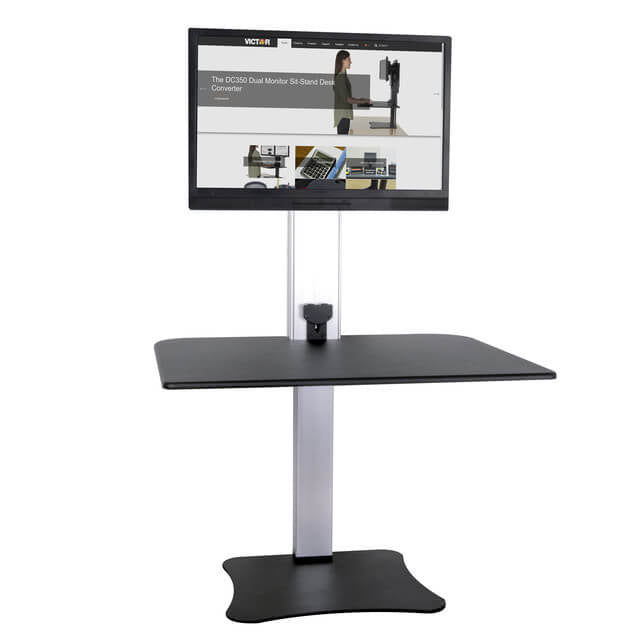 High Rise™ Electric Ergonomic Single Monitor Standing Desk Converter - Sit Healthier