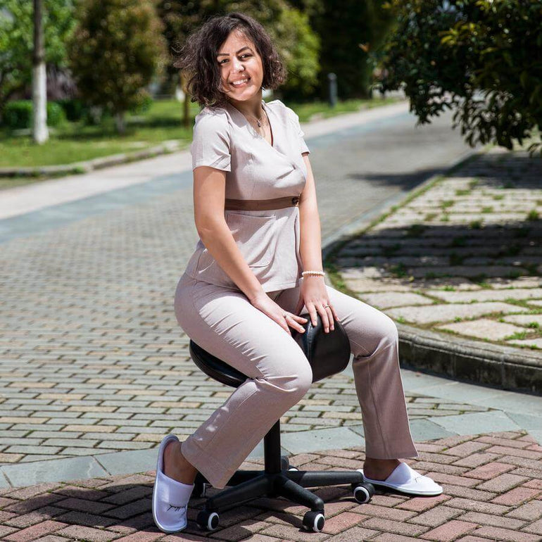 Hydraulic Ergonomic Swivel Saddle Stool or Chair - Sit Healthier