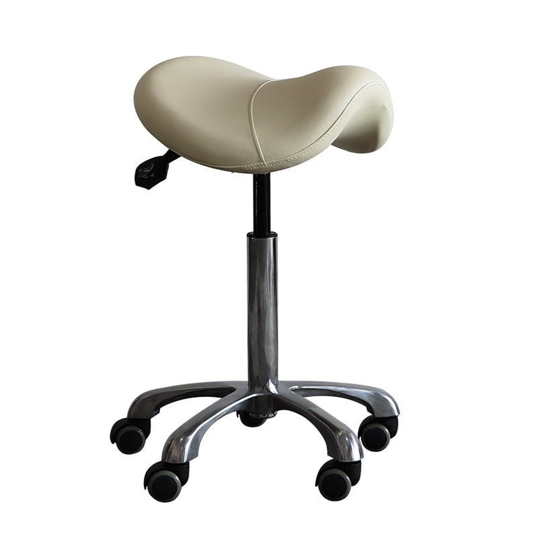 Hydraulic Saddle Shape Rolling Stool with Tilt-able Seat - Sit Healthier