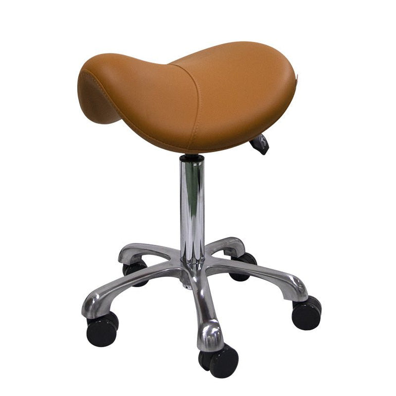 Hydraulic Saddle Shape Rolling Stool with Tilt-able Seat - Sit Healthier