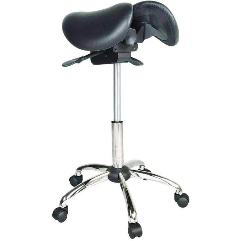 USA Patent Twin Adjustable Ergonomic Saddle Stool with Tilt-Able Seat | Sit Healthier