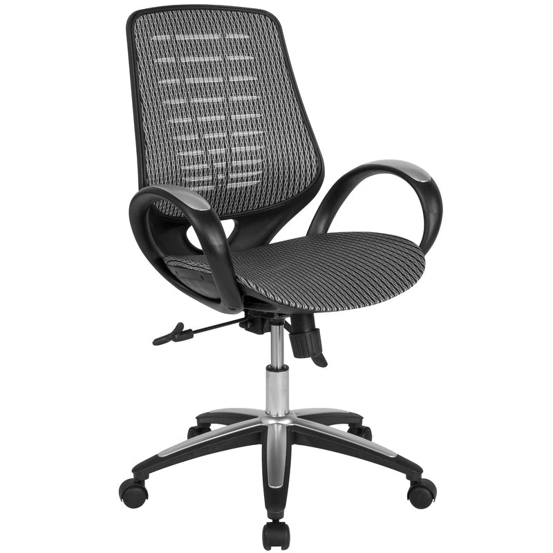 Mid-Back Ergonomic Office Chair with Contemporary Mesh Design in Gray - Sit Healthier