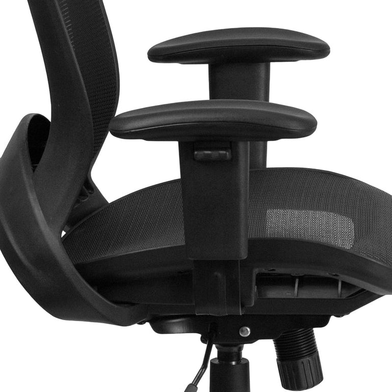 Mid-Back Transparent Black Mesh Executive Swivel Office Chair with Adjustable Arms - Sit Healthier