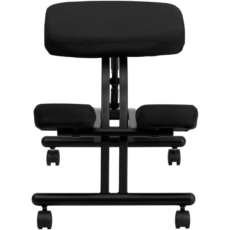 Mobile Ergonomic Kneeling Chair in Black Fabric - Sit Healthier