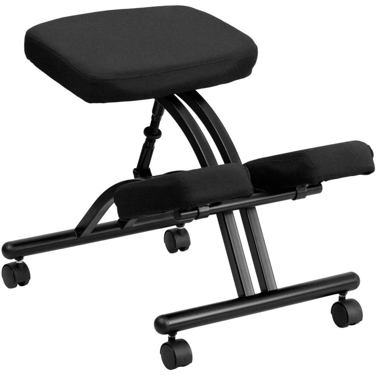 Mobile Ergonomic Kneeling Chair in Black Fabric - Sit Healthier