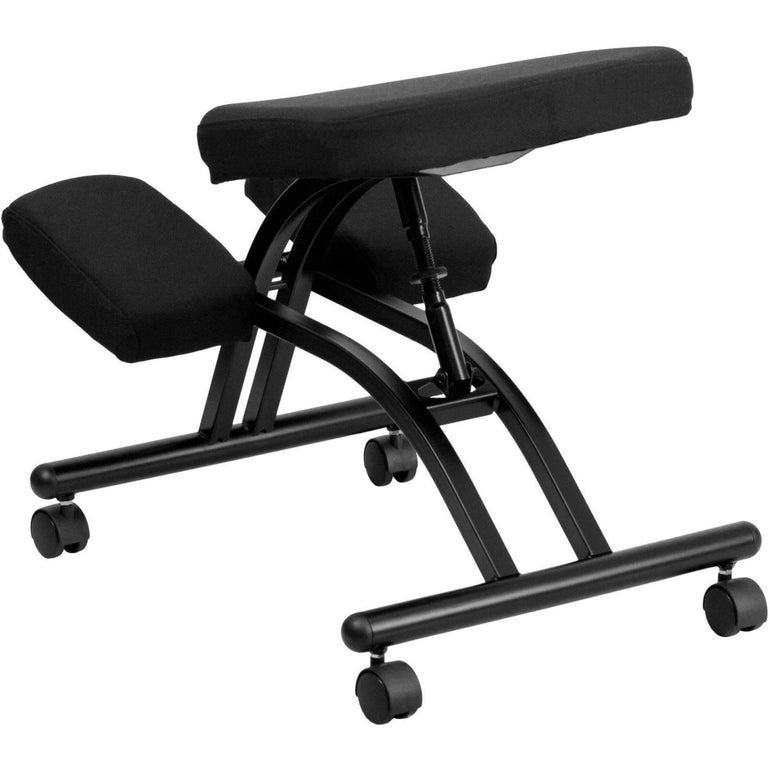 Mobile Ergonomic Kneeling Chair in Black Fabric - Sit Healthier