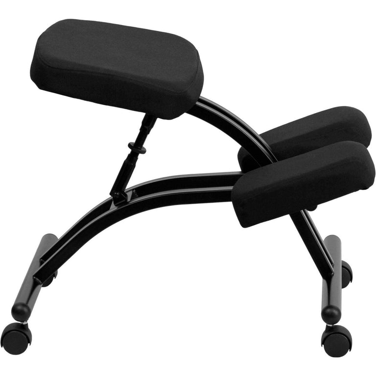 Mobile Ergonomic Kneeling Chair in Black Fabric - Sit Healthier