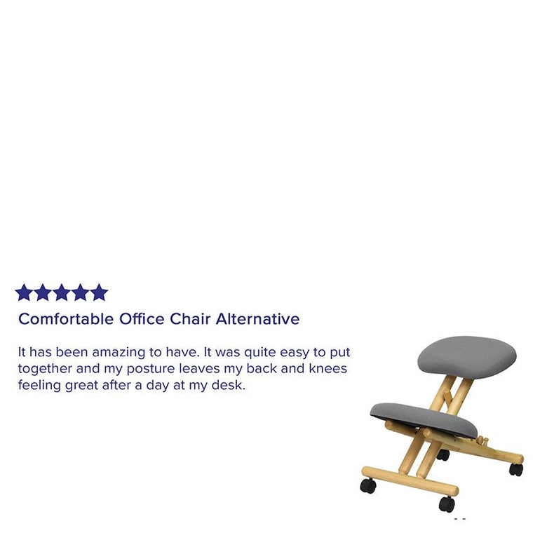 Mobile Wooden Ergonomic Kneeling Chair in Gray - Sit Healthier