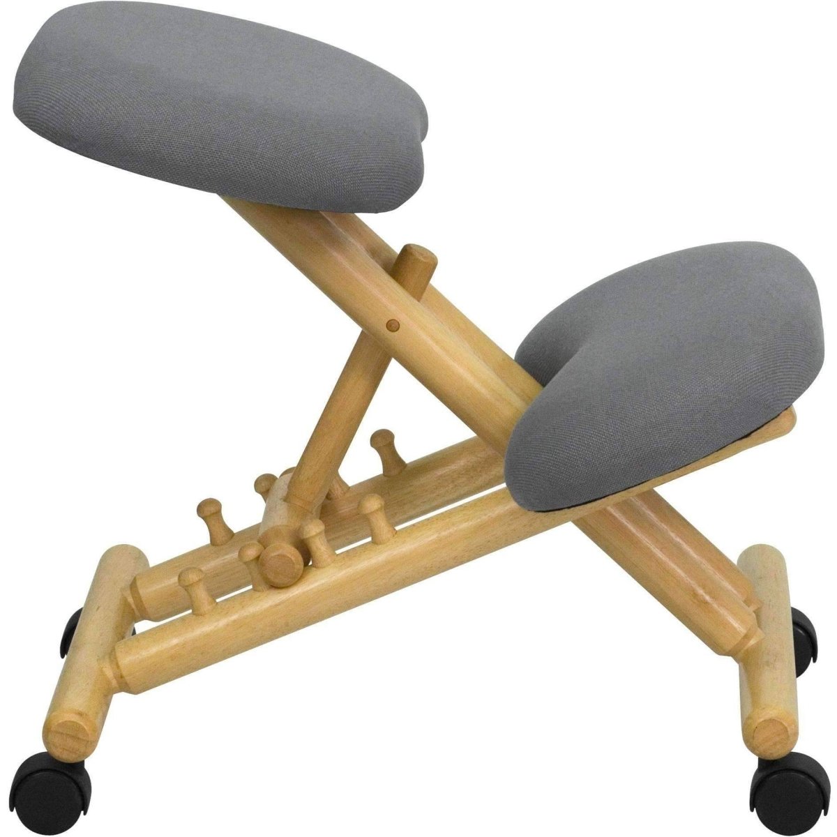 Mobile Wooden Ergonomic Kneeling Chair in Gray - Sit Healthier