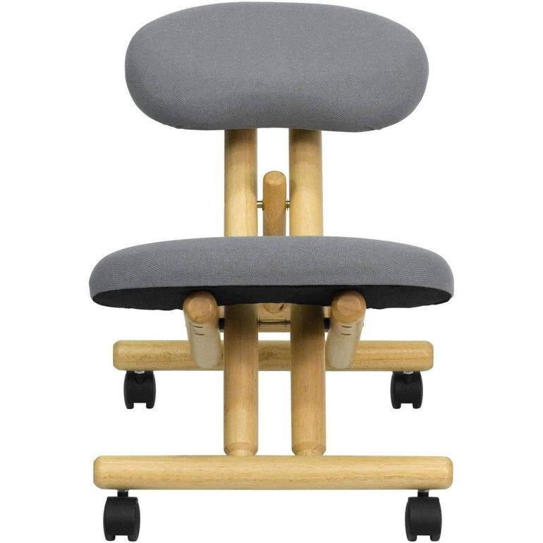 Mobile Wooden Ergonomic Kneeling Chair in Gray - Sit Healthier