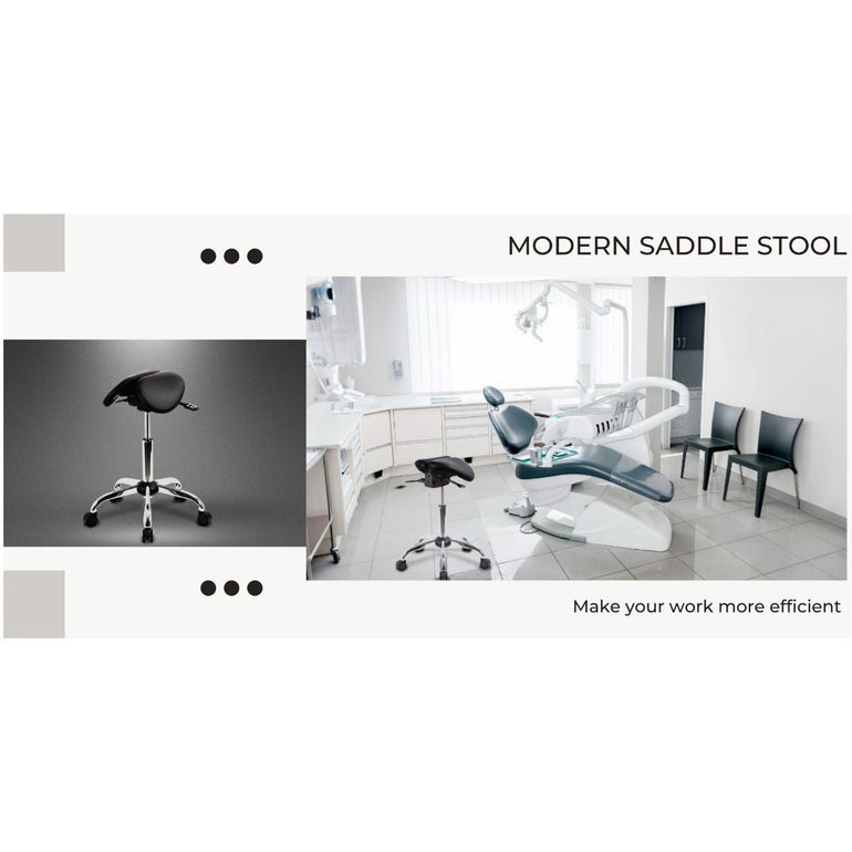 [Open Box] USA Patented Twin Tiltable Saddle Stool with Adjustable Seat Width (SH15332) - Sit Healthier
