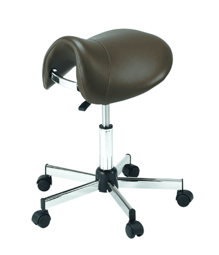 Pneumatic Vinyl-Upholstered Saddle Chair - Sit Healthier