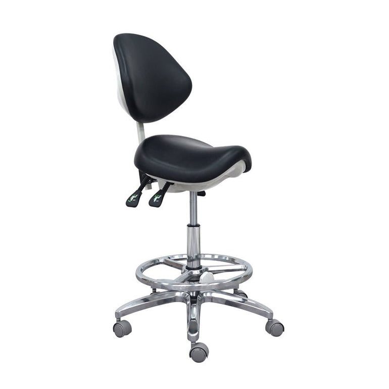 PosturePerfect Dental Assistant Stool with Lumbar & Foot Support - Sit Healthier