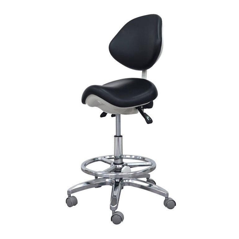 PosturePerfect Dental Assistant Stool with Lumbar & Foot Support - Sit Healthier
