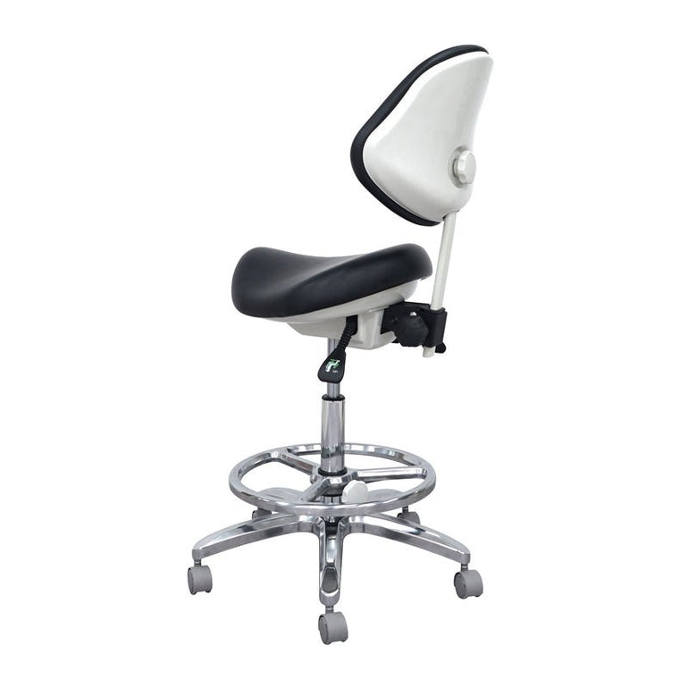 PosturePerfect Dental Assistant Stool with Lumbar & Foot Support - Sit Healthier