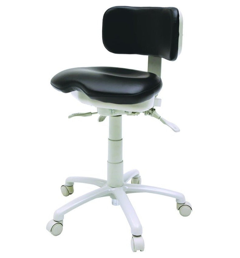 Premium Ergonomic Dental Assistant Stool With Hand and FootRest US Made - Sit Healthier