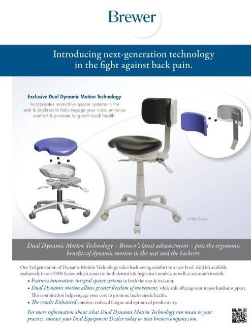 Premium Ergonomic Dental Assistant Stool With Hand and FootRest US Made - Sit Healthier