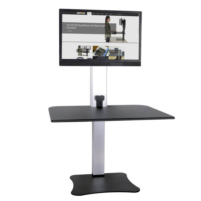 High Rise™ Electric Ergonomic Single Monitor Standing Desk Converter | SitHealthier