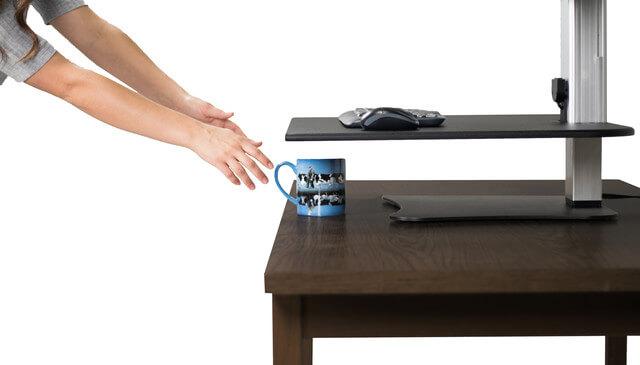High Rise™ Electric Ergonomic Single Monitor Standing Desk Converter | SitHealthier