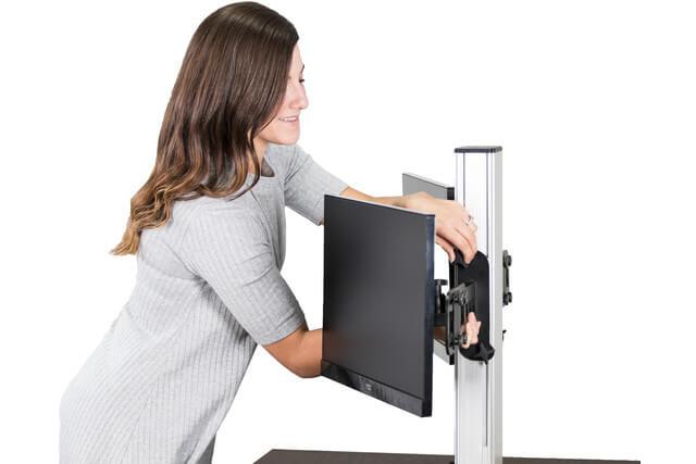 High Rise™ Electric Ergonomic Dual Monitor Standing Desk Converter | SitHealthier