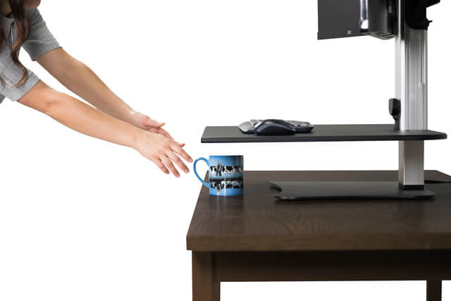 High Rise™ Electric Ergonomic Dual Monitor Standing Desk Converter | SitHealthier