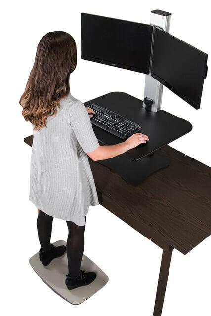 High Rise™ Electric Ergonomic Dual Monitor Standing Desk Converter | SitHealthier