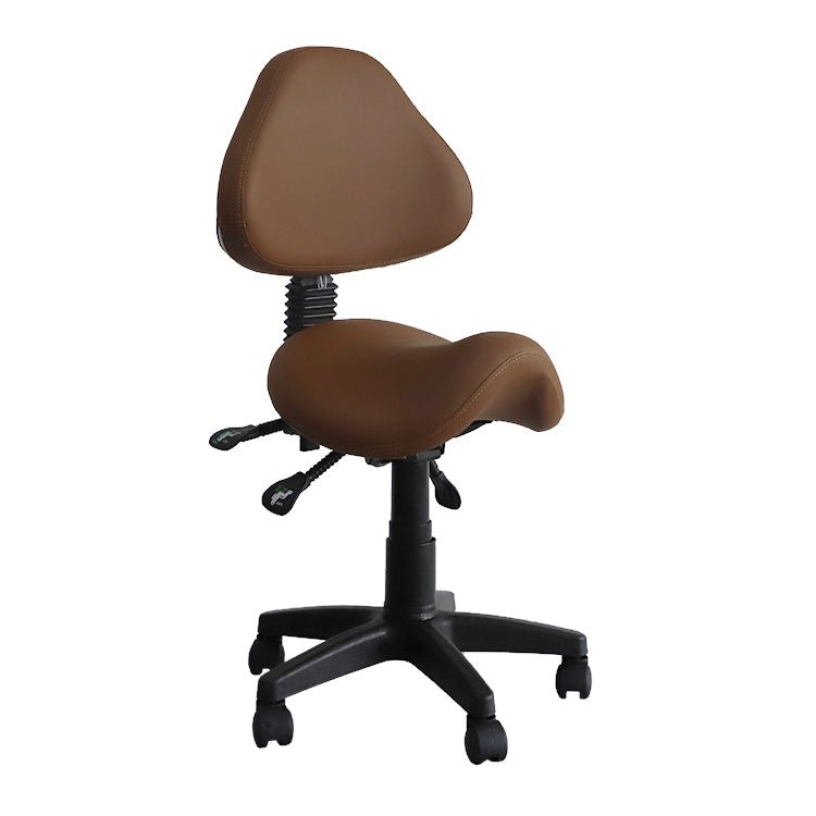Saddle Shape Stool with Back Support and Tilt-able Seat - Sit Healthier