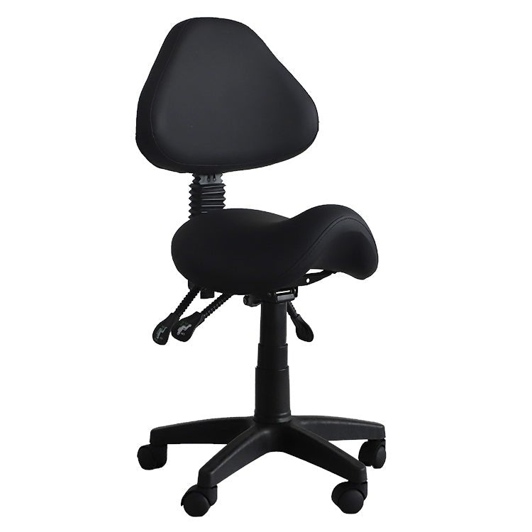 Saddle Shape Stool with Back Support and Tilt-able Seat - Sit Healthier