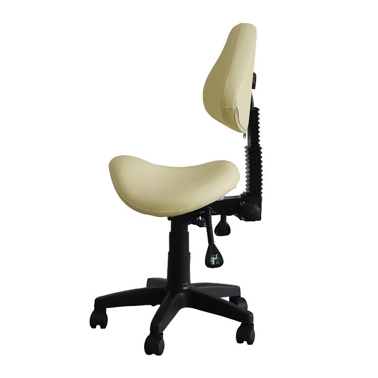 Saddle Shape Stool with Back Support and Tilt-able Seat - Sit Healthier
