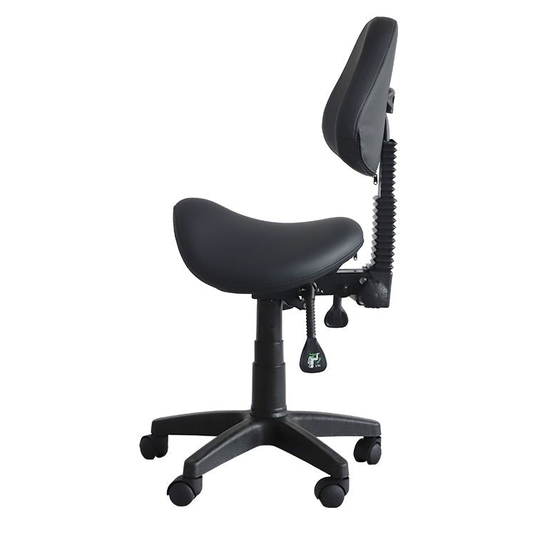 Saddle Shape Stool with Back Support and Tilt-able Seat - Sit Healthier