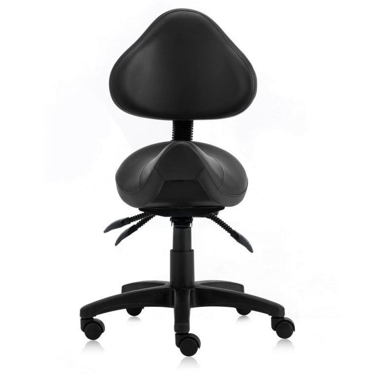 Saddle Shape Stool with Back Support and Tilt-able Seat - Sit Healthier