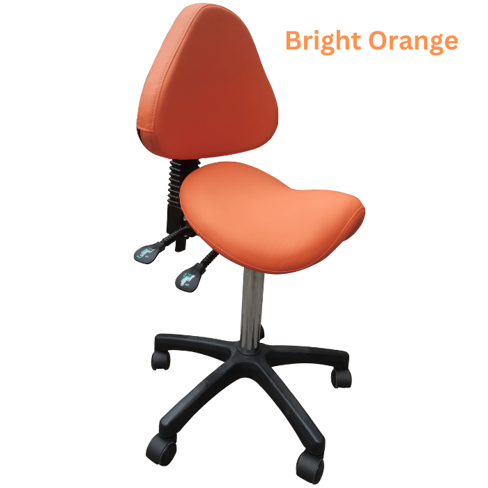 Saddle Shape Stool with Back Support and Tilt-able seat - Sit Healthier