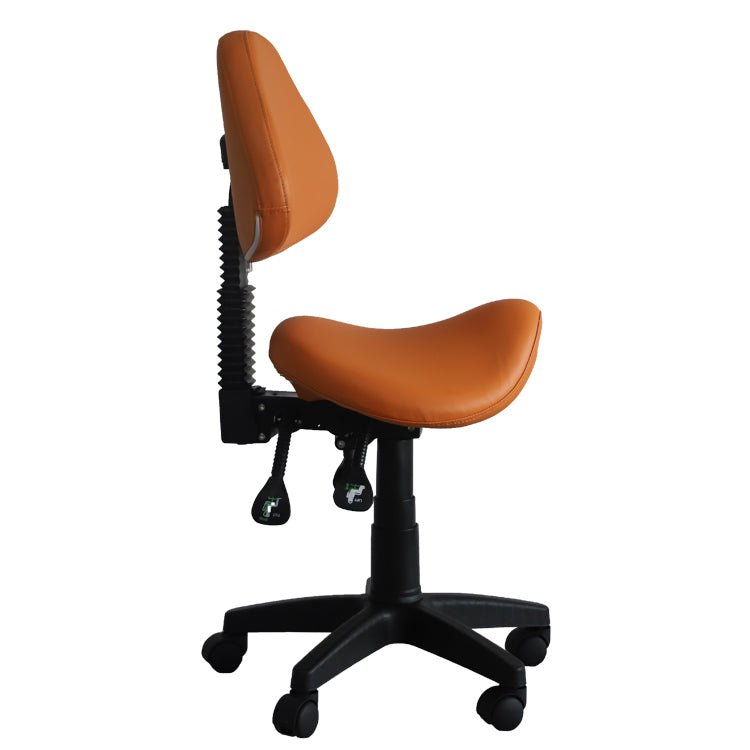 Saddle Shape Stool with Back Support and Tilt-able Seat - Sit Healthier