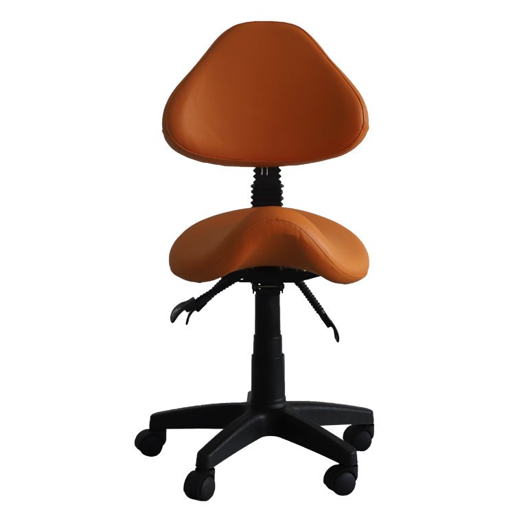 Saddle Shape Stool with Back Support and Tilt-able Seat - Sit Healthier