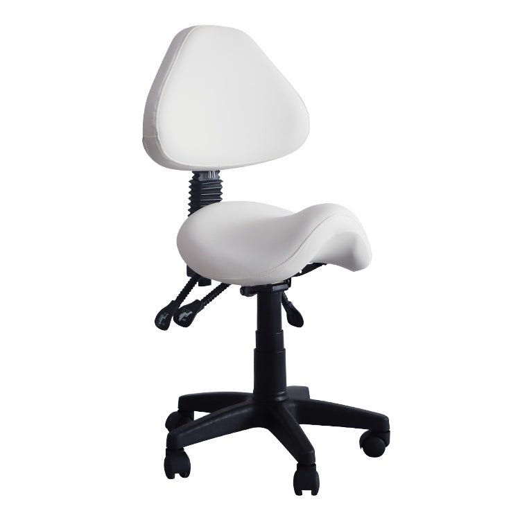 Saddle Shape Stool with Back Support and Tilt-able Seat - Sit Healthier