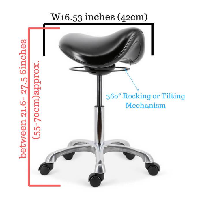 Saddle Stool | 360° Rocking Tilt Mechanism - Sit Healthier