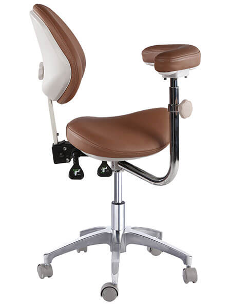 Saddle Style Dental Assistant Stool with Swing Arm - Sit Healthier