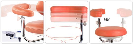 Saddle Style Dental Assistant Stool with Swing Arm and Footrest - Sit Healthier
