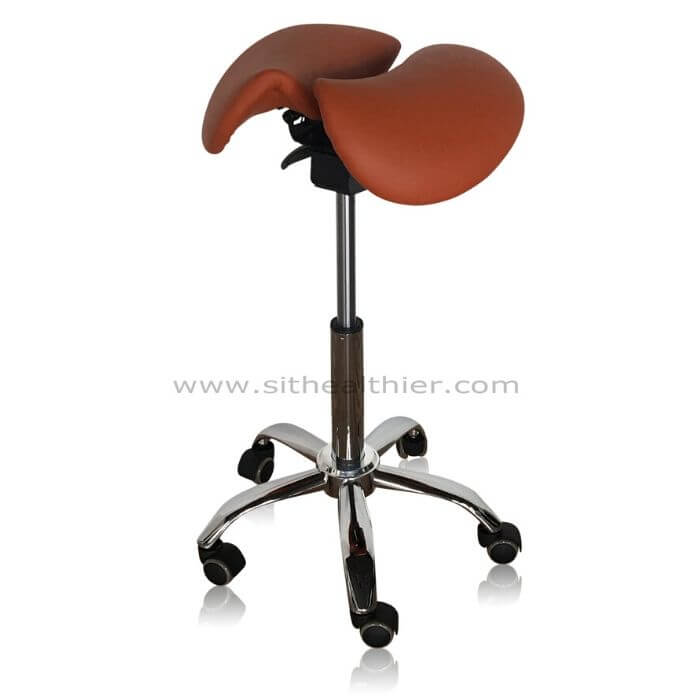 Saddle Style Split Seat Ergonomic Saddle Chair or Stool - ORANGE - Sit Healthier
