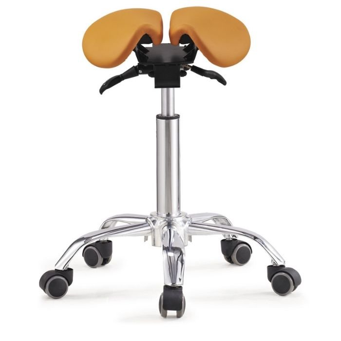Saddle Style Split Seat Ergonomic Saddle Chair or Stool - ORANGE - Sit Healthier
