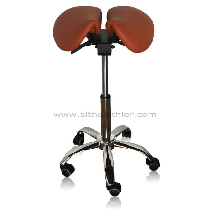 Saddle Style Split Seat Ergonomic Saddle Chair or Stool - ORANGE - Sit Healthier