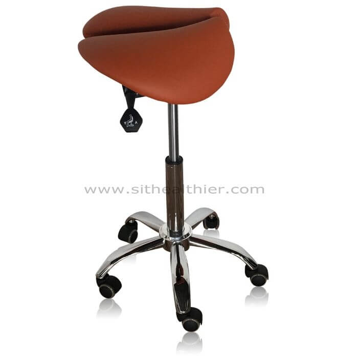 Saddle Style Split Seat Ergonomic Saddle Chair or Stool - ORANGE - Sit Healthier
