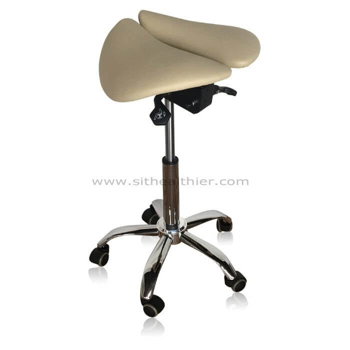 Saddle Style Split Seat Ergonomic Saddle Chair or Stool - ORANGE - Sit Healthier