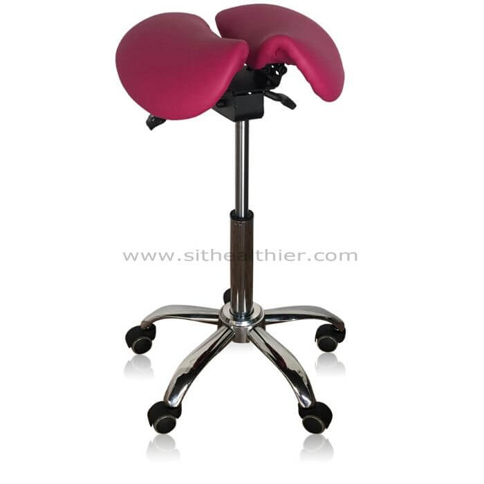 Saddle Style Split Seat Ergonomic Saddle Chair or Stool - ORANGE - Sit Healthier