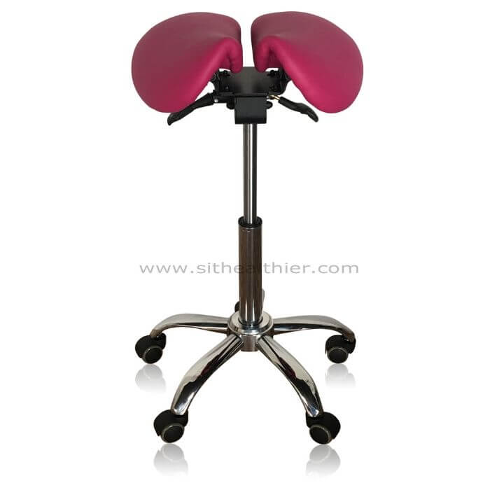 Saddle Style Split Seat Ergonomic Saddle Stool [Magenta] - Sit Healthier