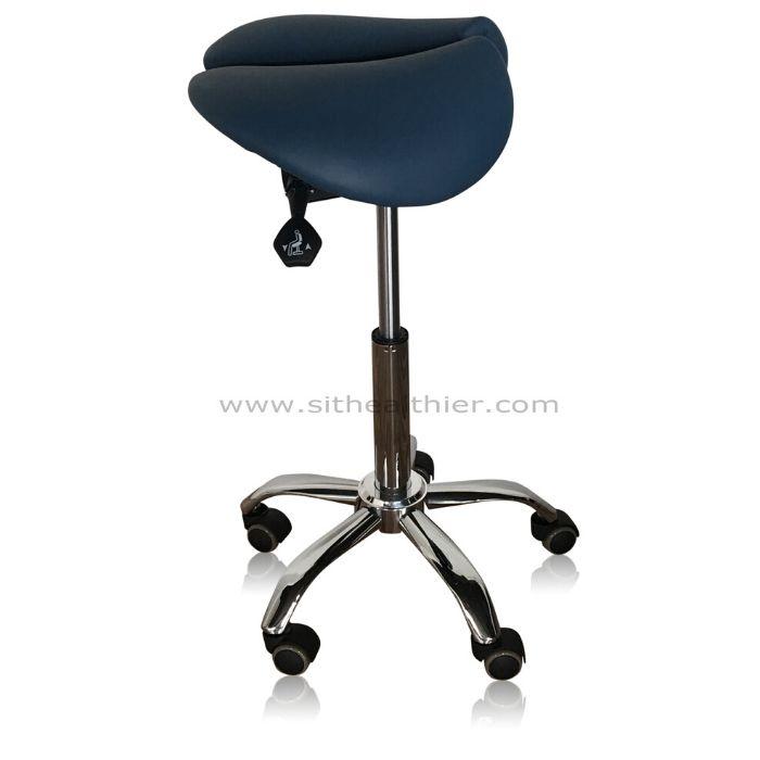 Saddle Style Split Seat Ergonomic Saddle Stool [Queen Blue] - Sit Healthier