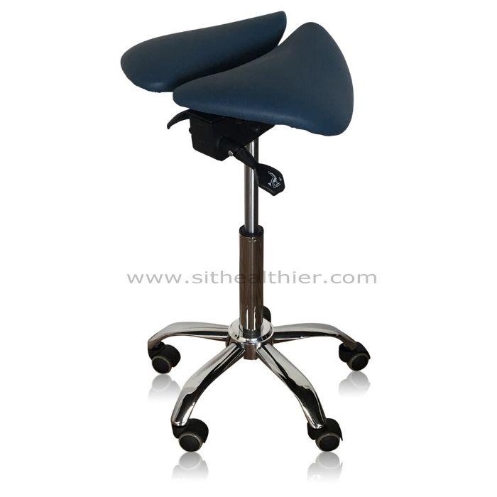 Saddle Style Split Seat Ergonomic Saddle Stool [Queen Blue] - Sit Healthier