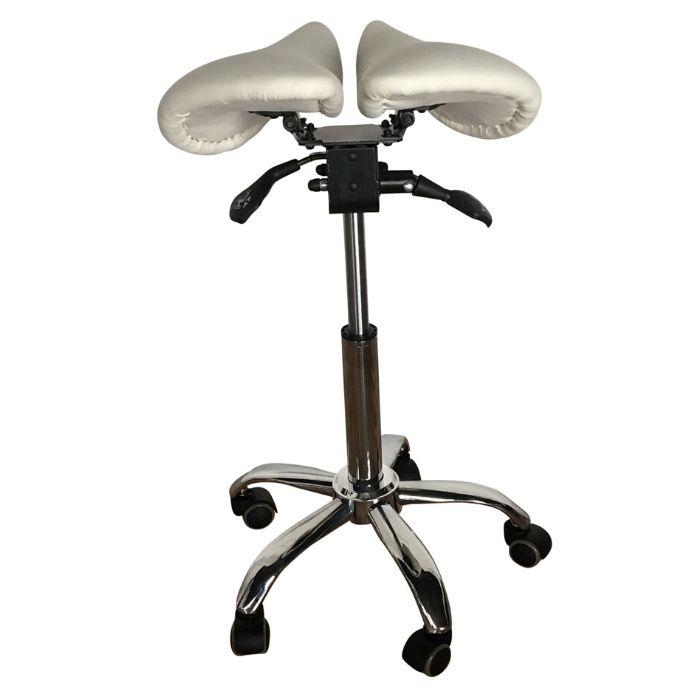 Saddle Style Split Seat Ergonomic Saddle Stool [Vanilla] - Sit Healthier